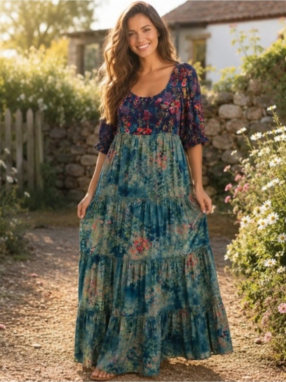 Natural Life Tiered Maxi Dress